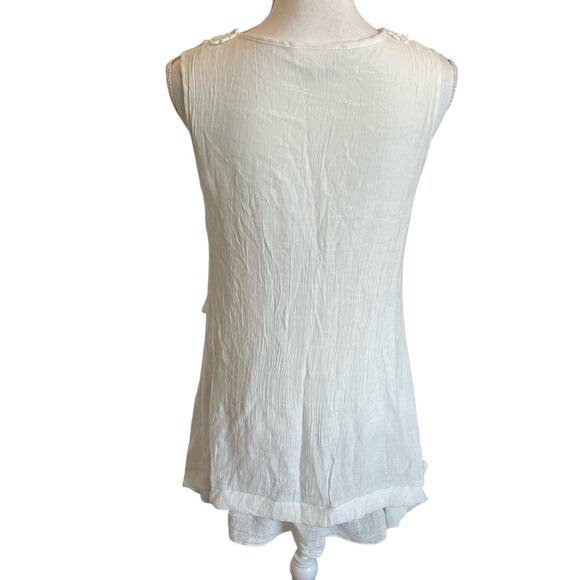 Northstyle Tank Top Size Medium White Gauze Layers Lacework Boho Peasant Prairie - Picture 3 of 10